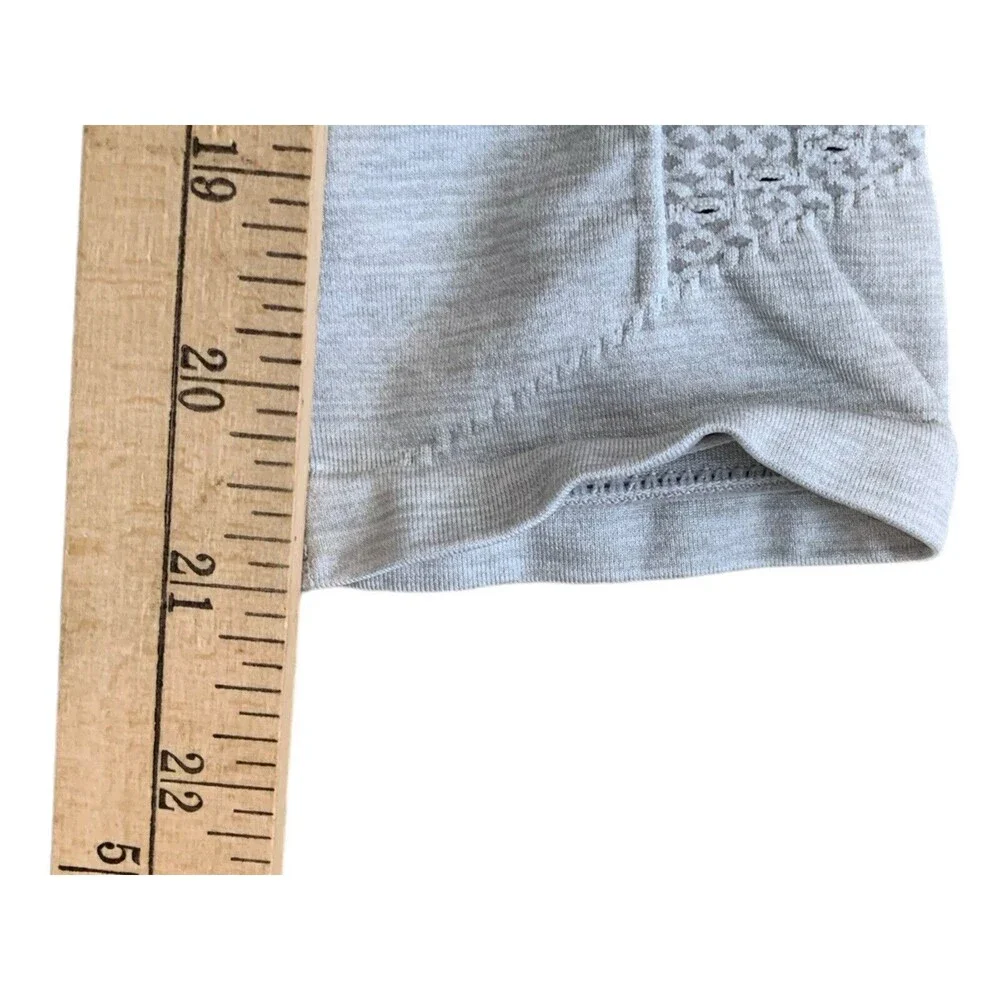 Fabletics Sync High-Waisted Leggings Perforated Side Light Grey Heather ~Small